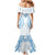 Bula Fiji Day 55th Anniversary Masi Tapa Mermaid Dress Emerald Jubilee - Turquoise - Polynesian Pride