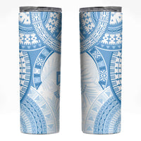Bula Fiji Day 55th Anniversary Masi Tapa Skinny Tumbler Emerald Jubilee - Turquoise LT7 Turquoise - Polynesian Pride