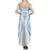 Bula Fiji Day 55th Anniversary Masi Tapa Summer Maxi Dress Emerald Jubilee - Turquoise - Polynesian Pride