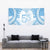 Bula Fiji Day 55th Anniversary Masi Tapa Tapestry Emerald Jubilee - Turquoise - Polynesian Pride