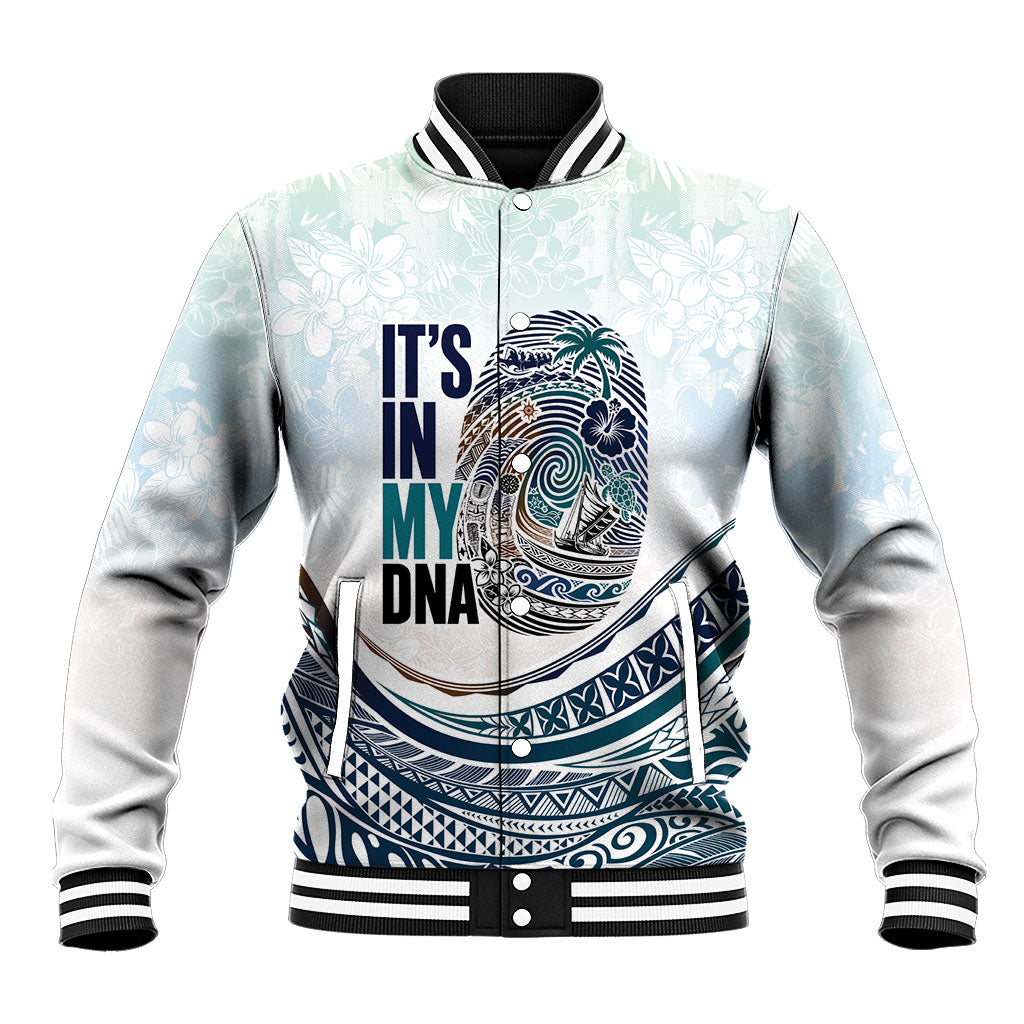 Pasifika It's In My DNA Baseball Jacket Islands Pride LT7 Unisex White - Polynesian Pride