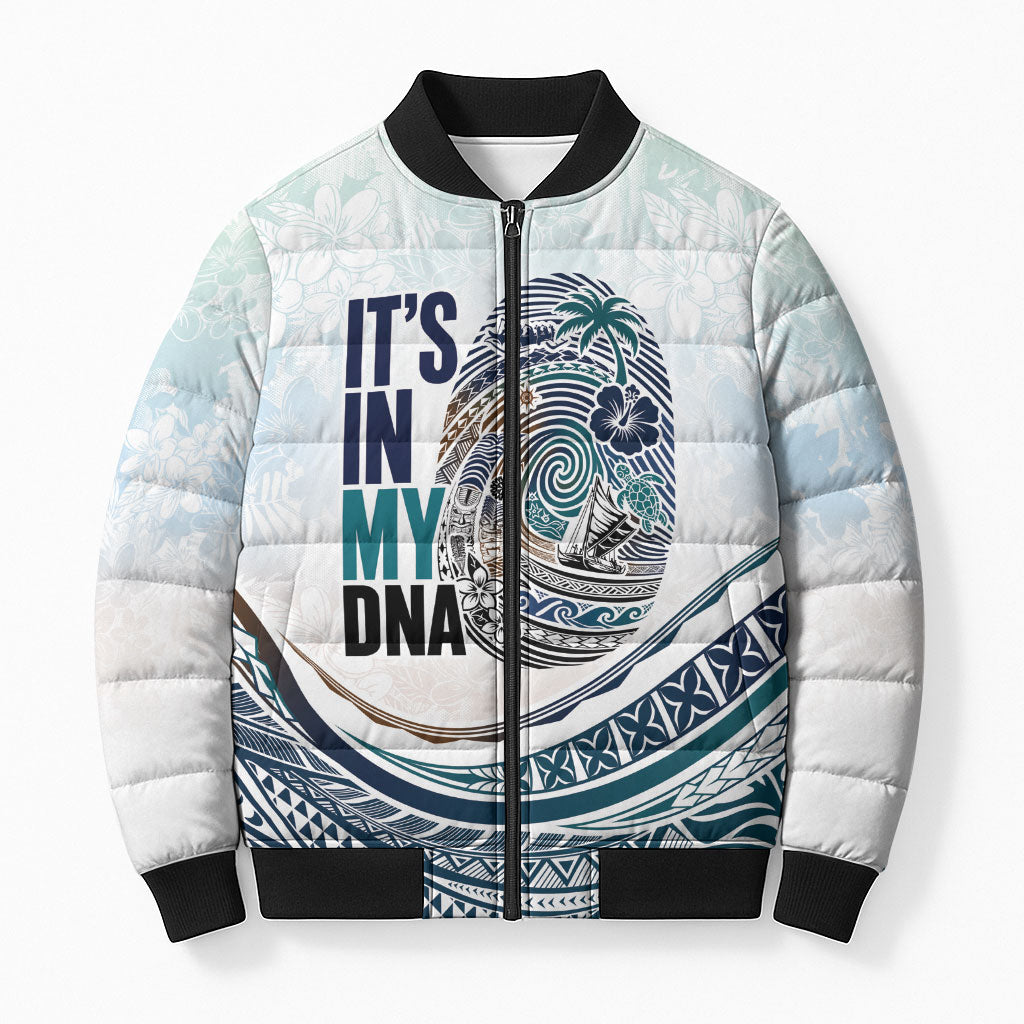 Pasifika It's In My DNA Bomber Puffer Jacket Islands Pride LT7 Unisex White - Polynesian Pride