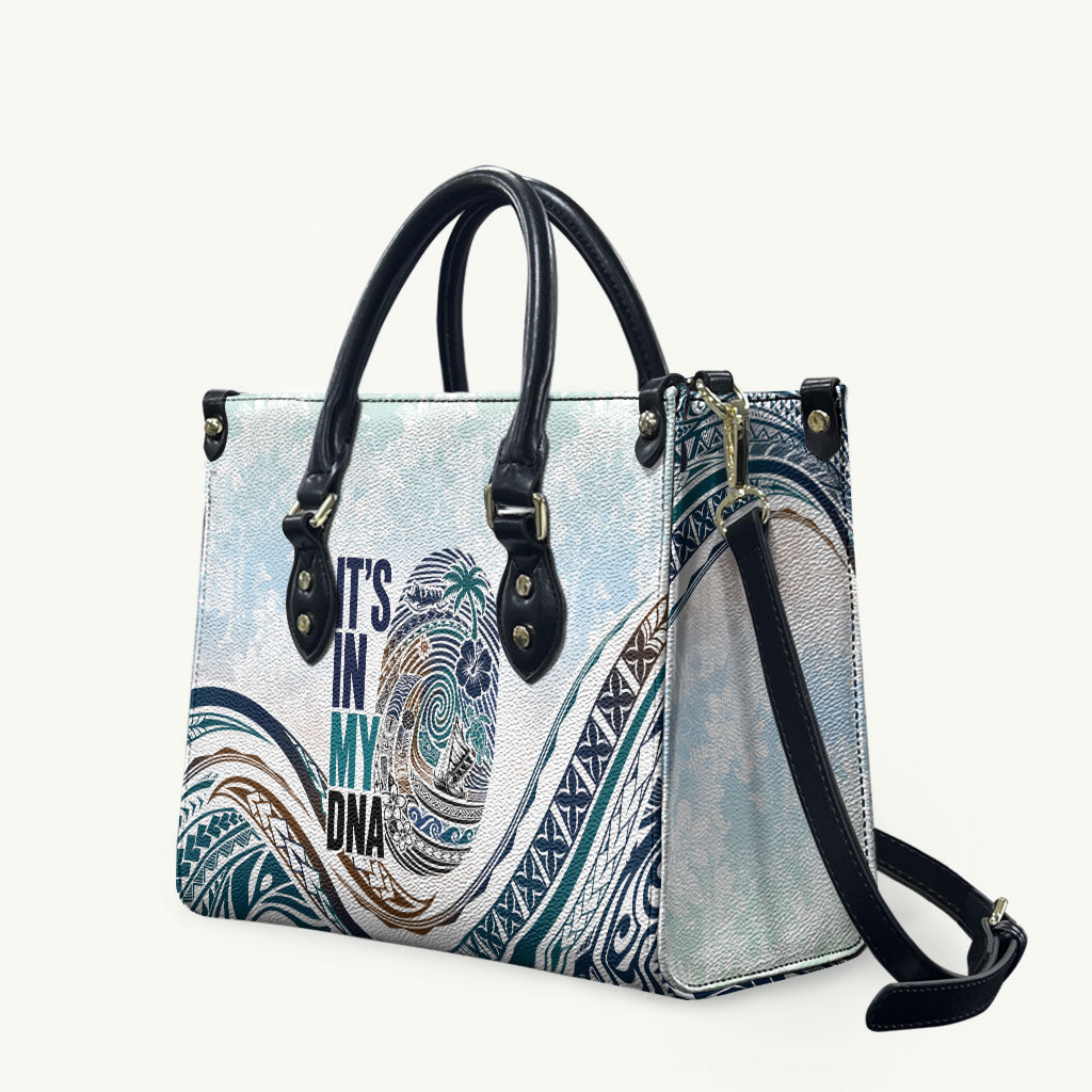 Pasifika It's In My DNA Leather Bag Islands Pride LT7 White - Polynesian Pride