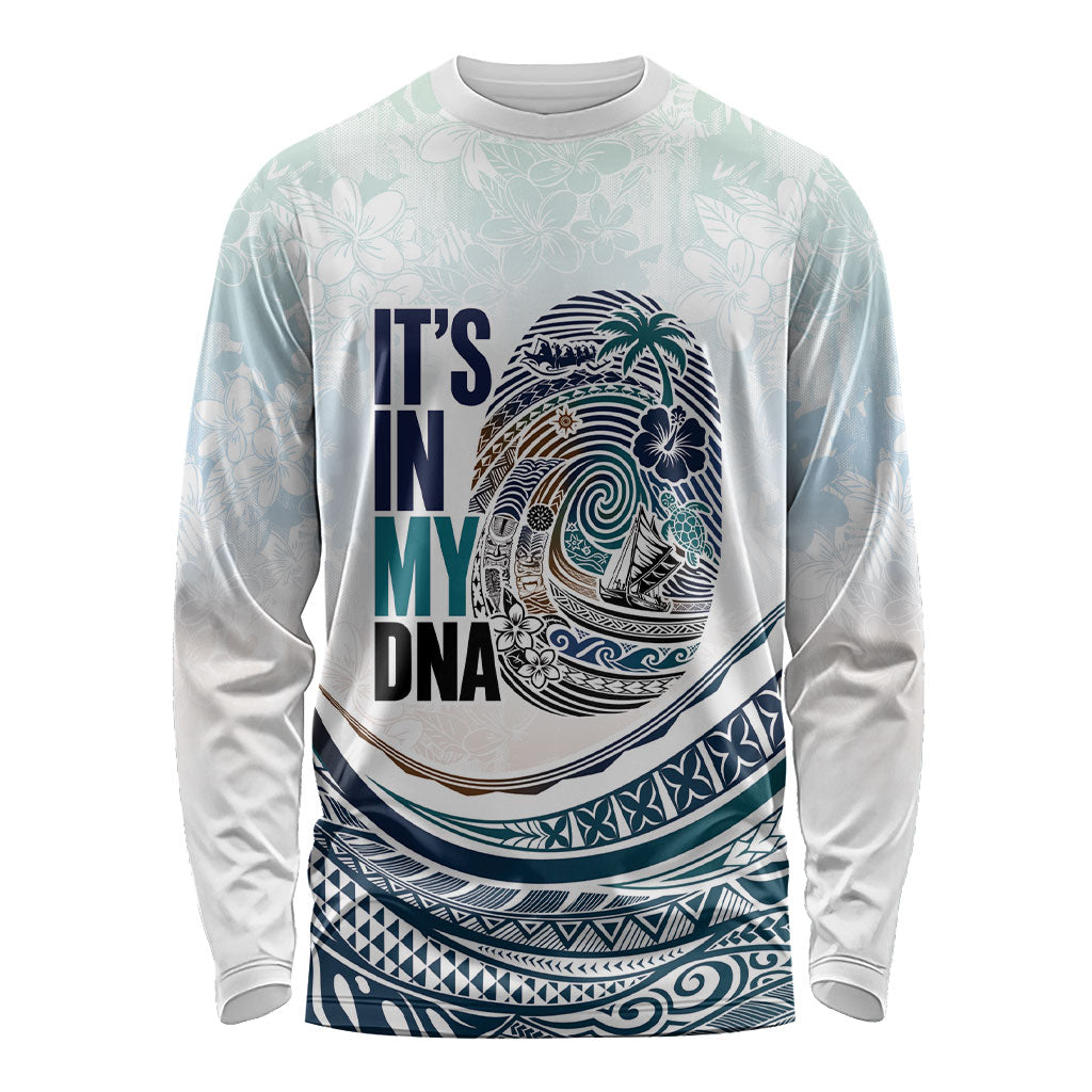 Pasifika It's In My DNA Long Sleeve Shirt Islands Pride LT7 Unisex White - Polynesian Pride