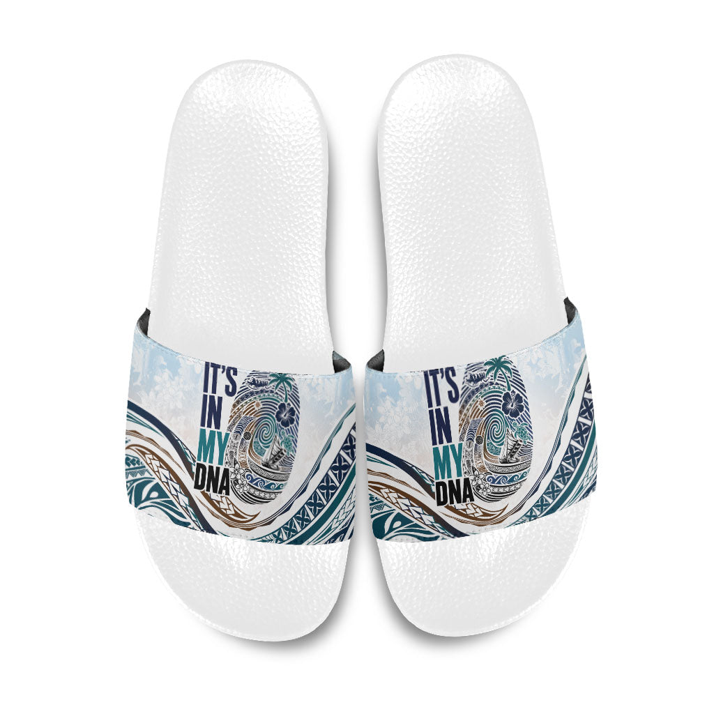 Pasifika It's In My DNA Slide Sandals Islands Pride LT7 White - Polynesian Pride