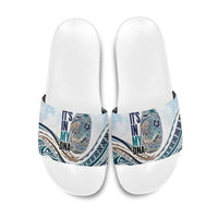 Pasifika It's In My DNA Slide Sandals Islands Pride LT7 White - Polynesian Pride