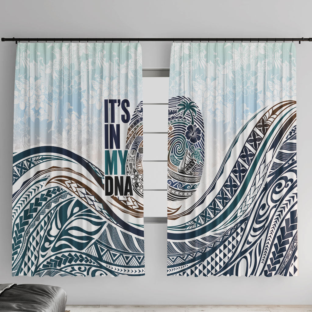 Pasifika It's In My DNA Window Curtain Islands Pride LT7 With Hooks White - Polynesian Pride