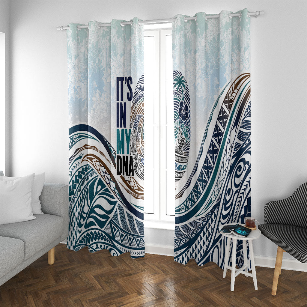 Pasifika It's In My DNA Window Curtain Islands Pride LT7 With Grommets White - Polynesian Pride