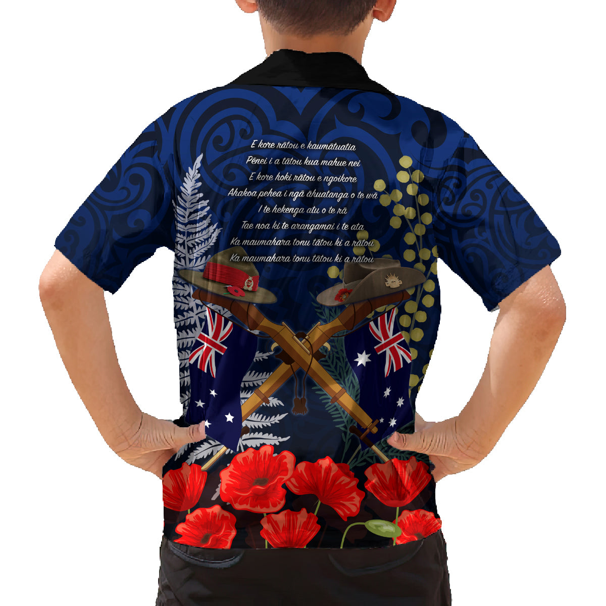 Anzac Day Aussie Mix Maori In Memories Family Matching Long Sleeve Bodycon Dress and Hawaiian Shirt LT7 - Polynesian Pride