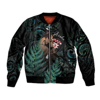 Maori Hongi Valentine Bomber Jacket Aroha Ahau Ki A Koe LT7 Unisex Emerald - Polynesian Pride