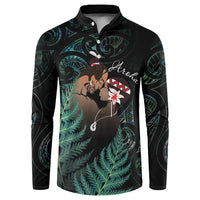 Maori Hongi Valentine Button Sweatshirt Aroha Ahau Ki A Koe