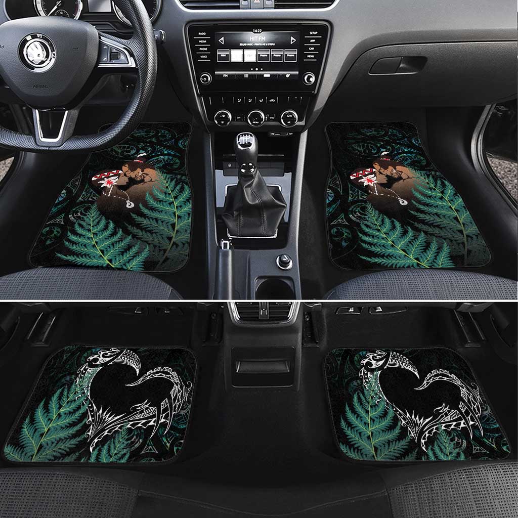 Maori Hongi Valentine Car Mats Aroha Ahau Ki A Koe LT7 Set 4pcs Emerald - Polynesian Pride
