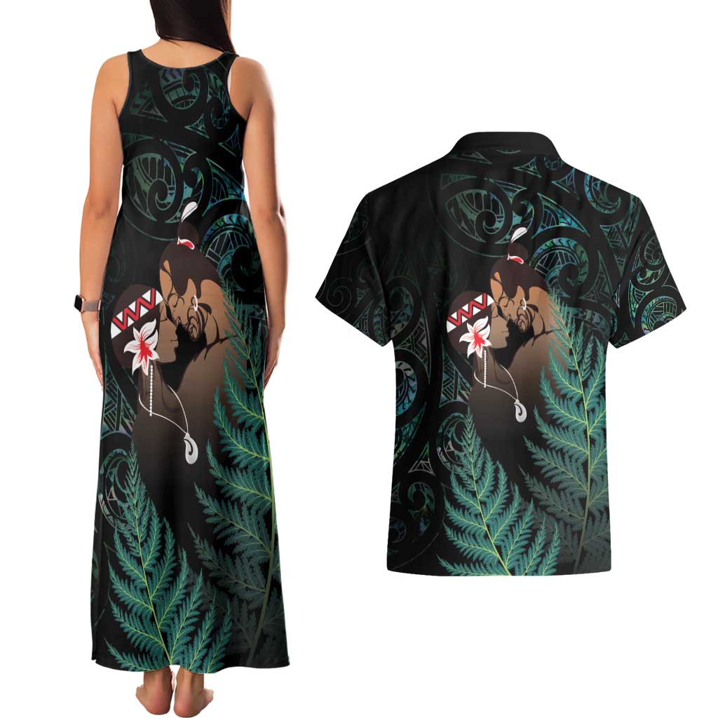 Maori Hongi Valentine Couples Matching Tank Maxi Dress and Hawaiian Shirt Aroha Ahau Ki A Koe LT7 - Polynesian Pride