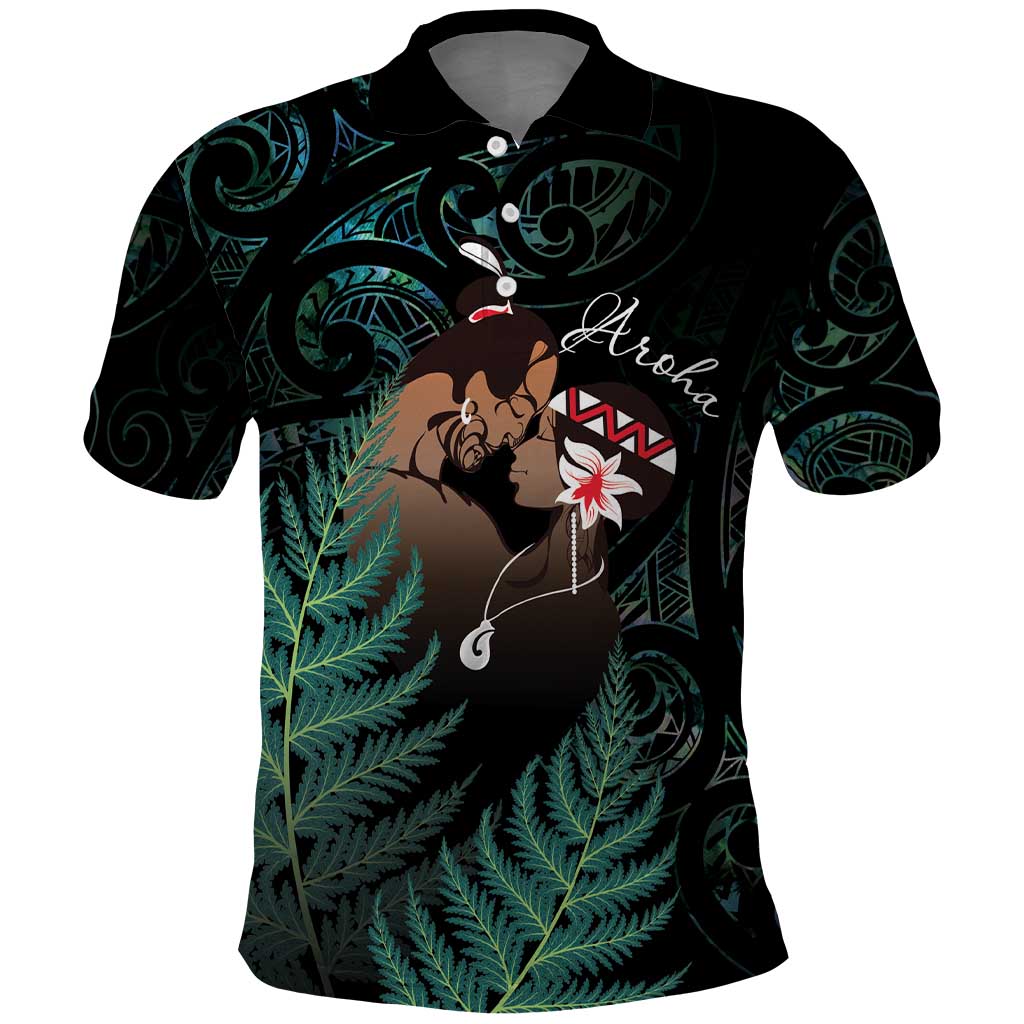 Maori Hongi Valentine Polo Shirt Aroha Ahau Ki A Koe LT7 Emerald - Polynesian Pride