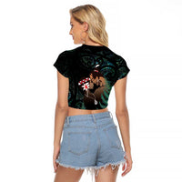 Maori Hongi Valentine Raglan Cropped T Shirt Aroha Ahau Ki A Koe