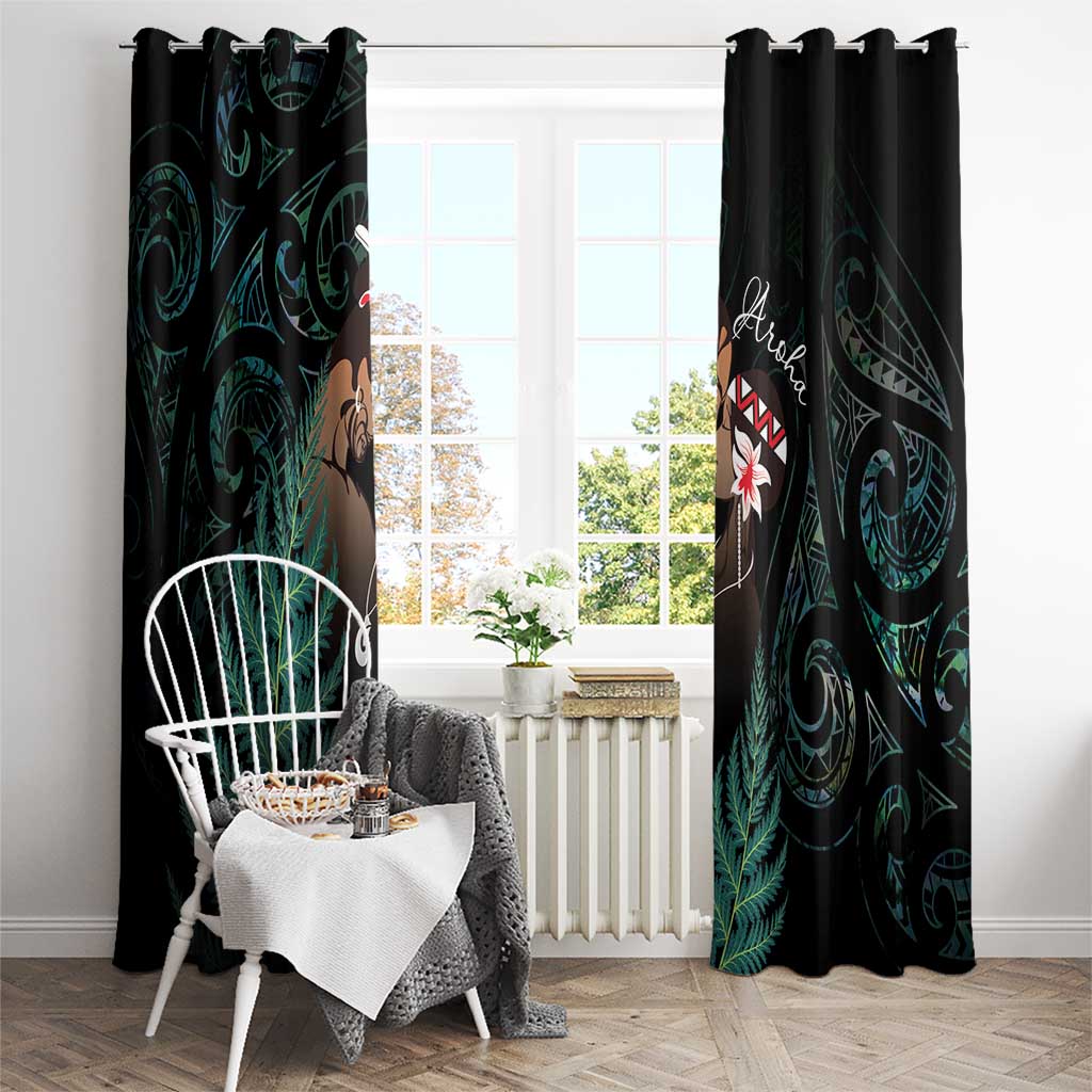 Maori Hongi Valentine Window Curtain Aroha Ahau Ki A Koe