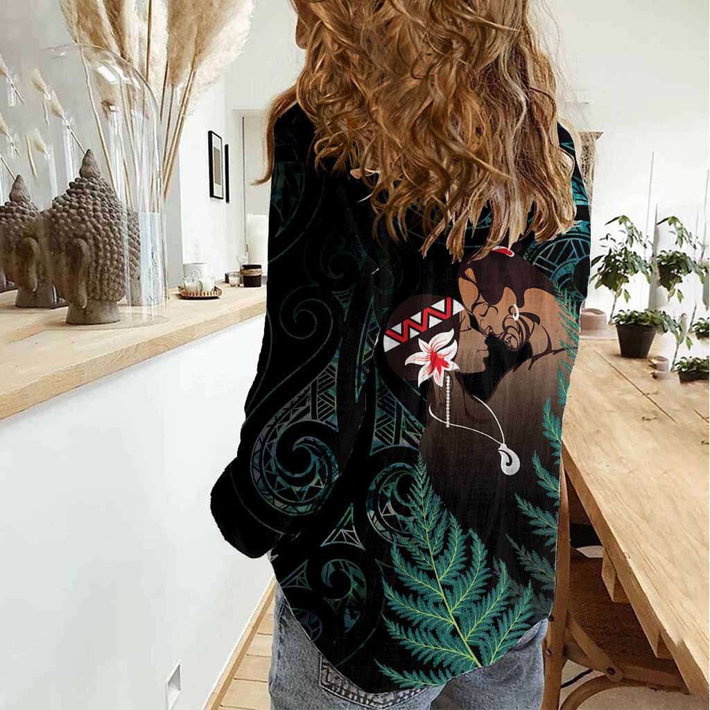 Maori Hongi Valentine Women Casual Shirt Aroha Ahau Ki A Koe LT7 - Polynesian Pride