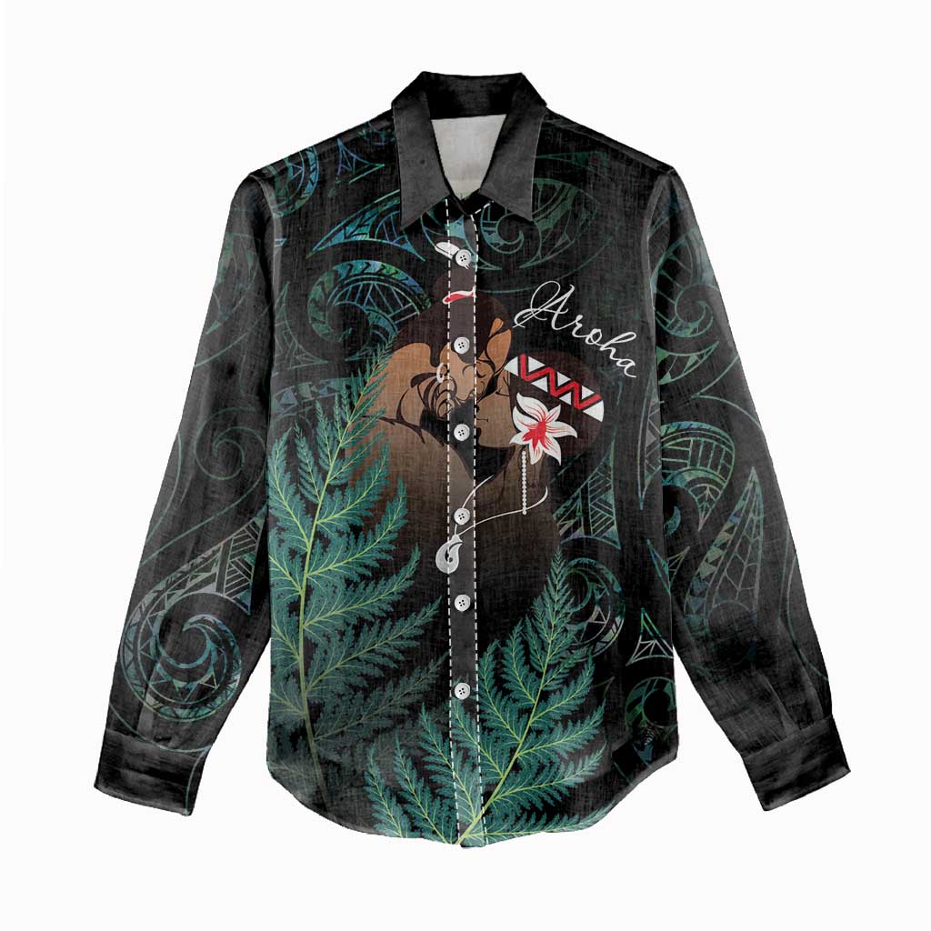 Maori Hongi Valentine Women Casual Shirt Aroha Ahau Ki A Koe LT7 - Polynesian Pride
