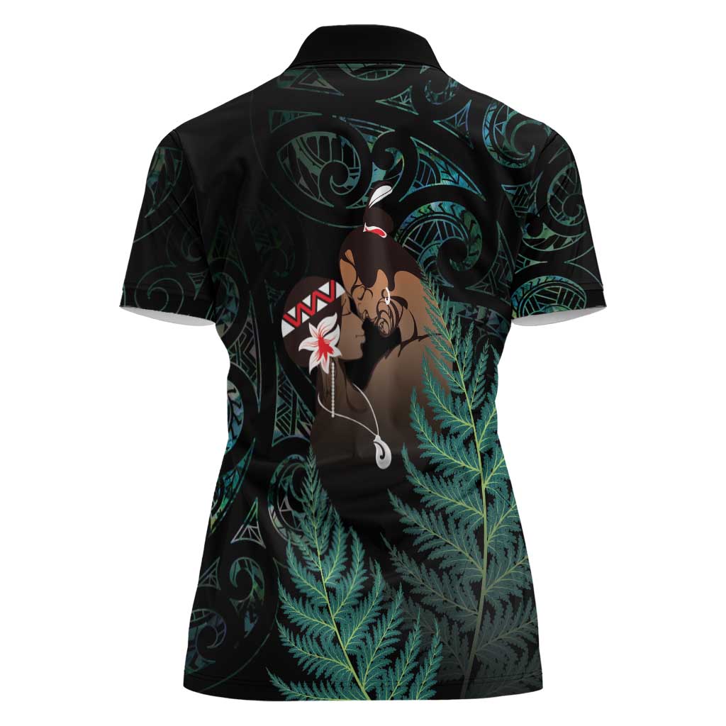 Maori Hongi Valentine Women Polo Shirt Aroha Ahau Ki A Koe LT7 - Polynesian Pride