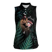 Maori Hongi Valentine Women Sleeveless Polo Shirt Aroha Ahau Ki A Koe LT7 Female Emerald - Polynesian Pride