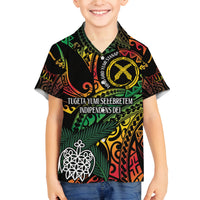 Vanuatu Indipendens Dei Family Matching Long Sleeve Bodycon Dress and Hawaiian Shirt Mix Traditional Sand Drawing LT7 Son's Shirt Colorful - Polynesian Pride