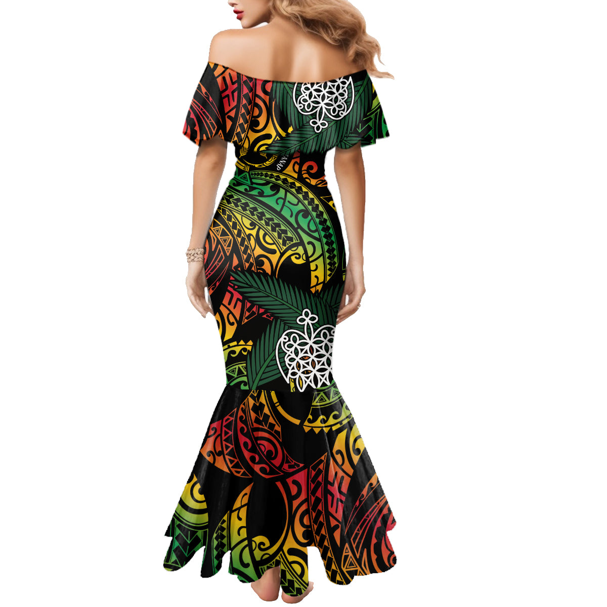 Vanuatu Indipendens Dei Family Matching Mermaid Dress and Hawaiian Shirt Mix Traditional Sand Drawing LT7 - Polynesian Pride