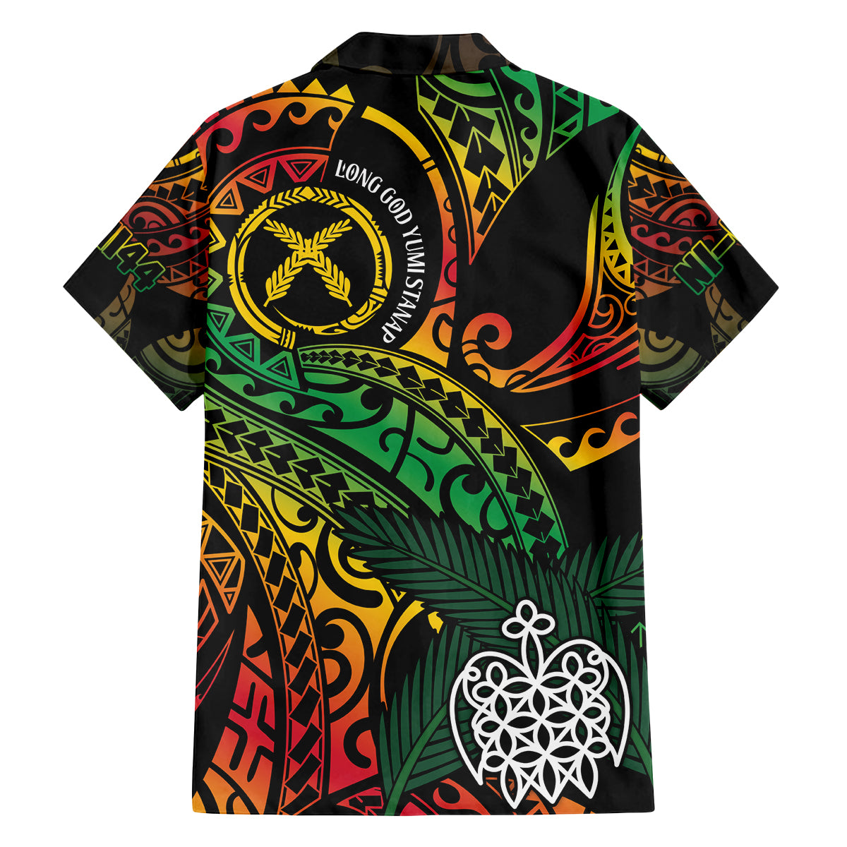 Vanuatu Indipendens Dei Family Matching Off The Shoulder Long Sleeve Dress and Hawaiian Shirt Mix Traditional Sand Drawing LT7 - Polynesian Pride