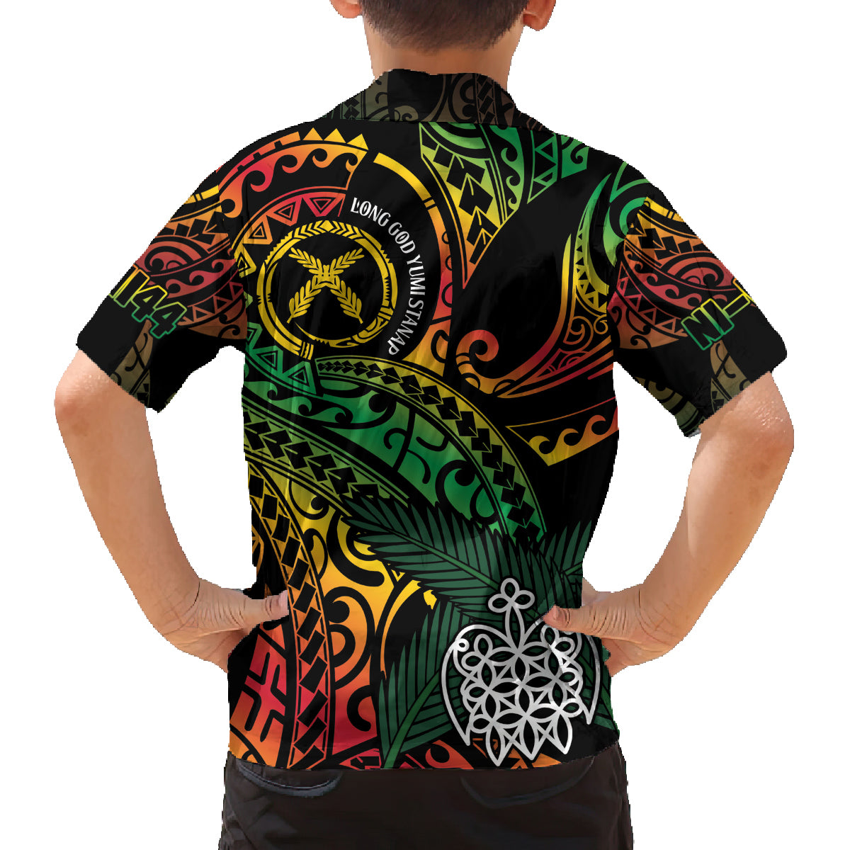 Vanuatu Indipendens Dei Family Matching Puletasi and Hawaiian Shirt Mix Traditional Sand Drawing LT7 - Polynesian Pride