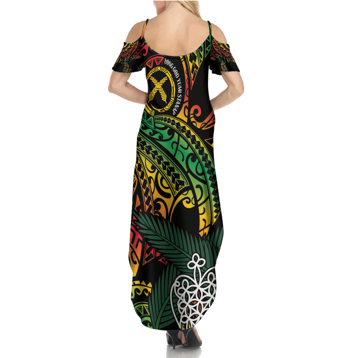 Vanuatu Indipendens Dei Family Matching Summer Maxi Dress and Hawaiian Shirt Mix Traditional Sand Drawing LT7 - Polynesian Pride