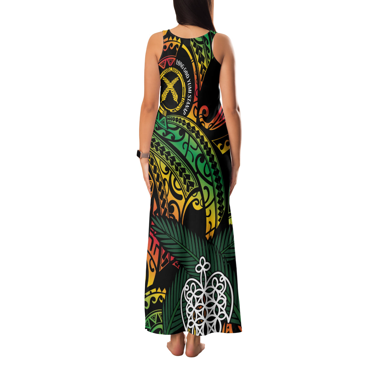 Vanuatu Indipendens Dei Family Matching Tank Maxi Dress and Hawaiian Shirt Mix Traditional Sand Drawing LT7 - Polynesian Pride