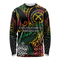 Vanuatu Indipendens Dei Long Sleeve Shirt Mix Traditional Sand Drawing
