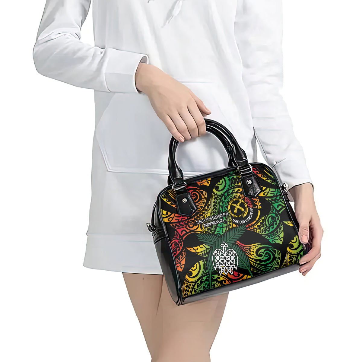 Vanuatu Indipendens Dei Shoulder Handbag Mix Traditional Sand Drawing