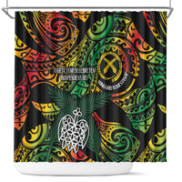 Vanuatu Indipendens Dei Shower Curtain Mix Traditional Sand Drawing