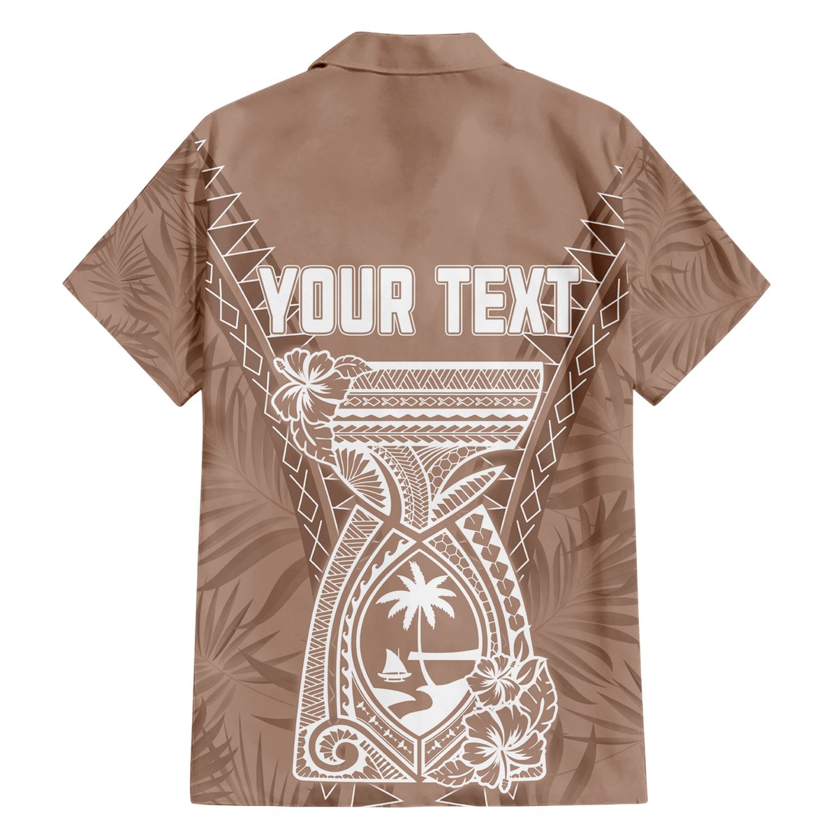 Personalised Guam Hawaiian Shirt Chamoro Latte Stone Mix Tropical - Brown LT7 - Polynesian Pride