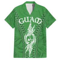 Personalised Guam Hawaiian Shirt Chamoro Latte Stone Mix Tropical - Green LT7 Green - Polynesian Pride