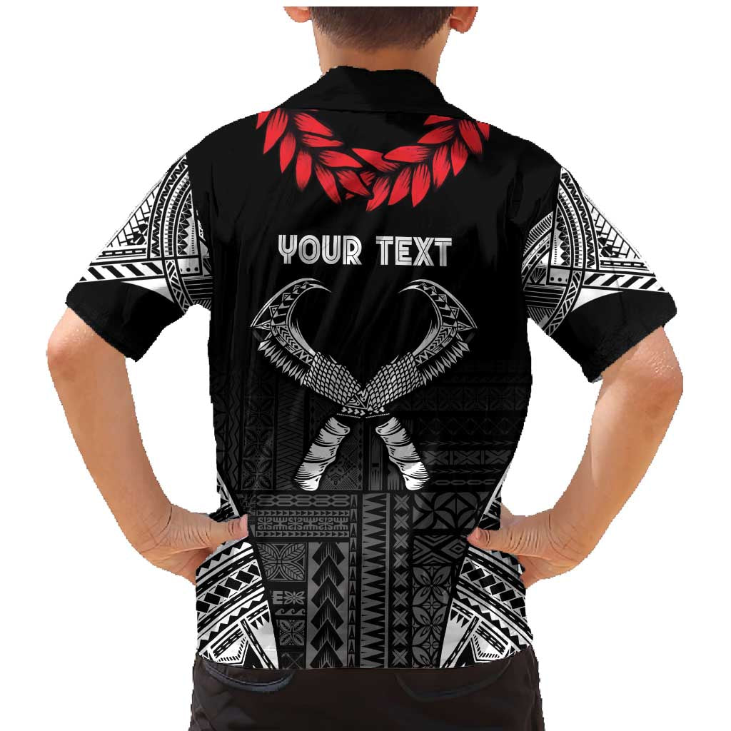 Personalized Talofa Samoa Family Matching Mermaid Dress and Hawaiian Shirt Ulafala With Toa Nifo'oti - Black LT7 - Polynesian Pride