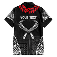 Personalized Talofa Samoa Family Matching Off The Shoulder Long Sleeve Dress and Hawaiian Shirt Ulafala With Toa Nifo'oti - Black LT7 - Polynesian Pride