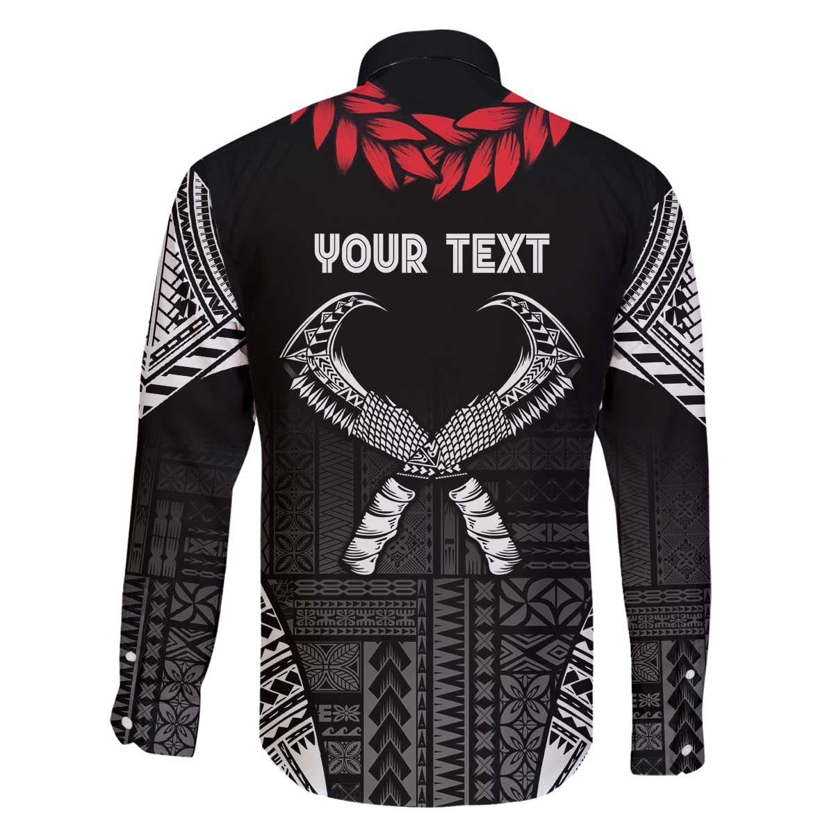 Personalized Talofa Samoa Family Matching Off The Shoulder Long Sleeve Dress and Hawaiian Shirt Ulafala With Toa Nifo'oti - Black LT7 - Polynesian Pride