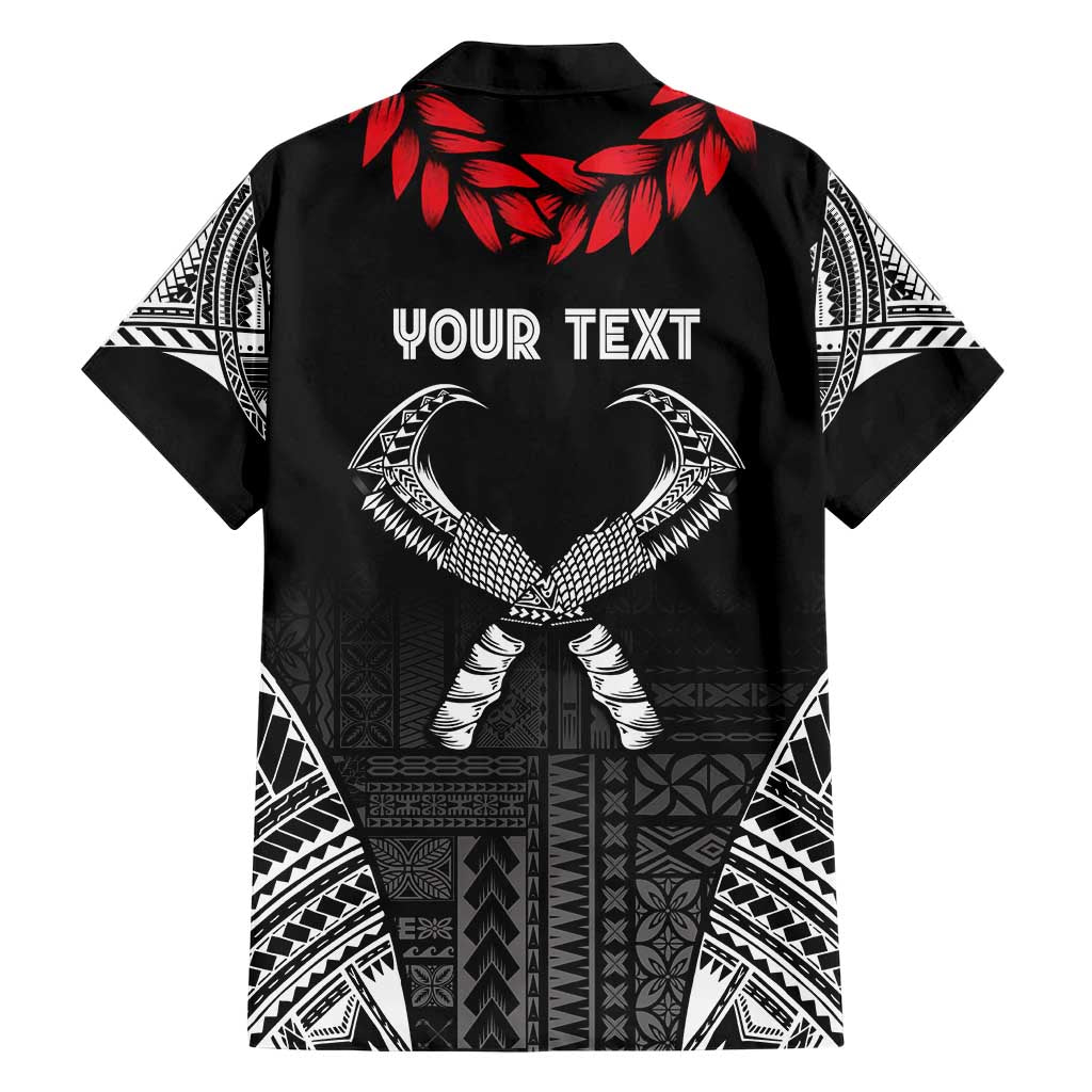 Personalized Talofa Samoa Hawaiian Shirt Ulafala With Toa Nifo'oti - Black LT7 - Polynesian Pride