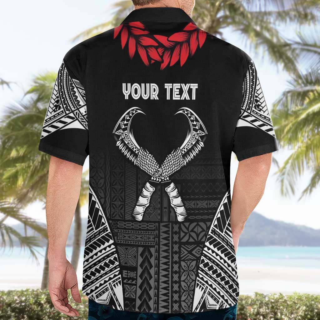 Personalized Talofa Samoa Hawaiian Shirt Ulafala With Toa Nifo'oti - Black LT7 - Polynesian Pride