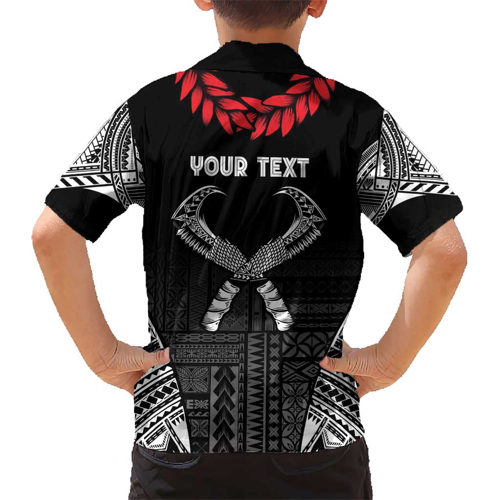 Personalized Talofa Samoa Hawaiian Shirt Ulafala With Toa Nifo'oti - Black LT7 - Polynesian Pride