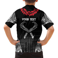 Personalized Talofa Samoa Hawaiian Shirt Ulafala With Toa Nifo'oti - Black LT7 - Polynesian Pride