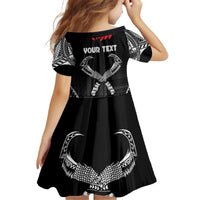 Personalized Talofa Samoa Kid Short Sleeve Dress Ulafala With Toa Nifo'oti - Black LT7 - Polynesian Pride