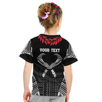 Personalized Talofa Samoa Kid T Shirt Ulafala With Toa Nifo'oti - Black