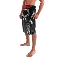 Personalized Talofa Samoa Lavalava Ulafala With Toa Nifo'oti - Black