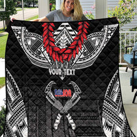 Personalized Talofa Samoa Quilt Ulafala With Toa Nifo'oti - Black LT7 Black - Polynesian Pride