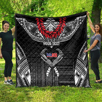 Personalized Talofa Samoa Quilt Ulafala With Toa Nifo'oti - Black LT7 - Polynesian Pride