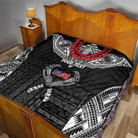 Personalized Talofa Samoa Quilt Ulafala With Toa Nifo'oti - Black LT7 - Polynesian Pride