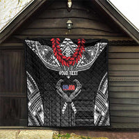 Personalized Talofa Samoa Quilt Ulafala With Toa Nifo'oti - Black LT7 - Polynesian Pride