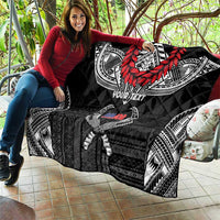 Personalized Talofa Samoa Quilt Ulafala With Toa Nifo'oti - Black LT7 - Polynesian Pride